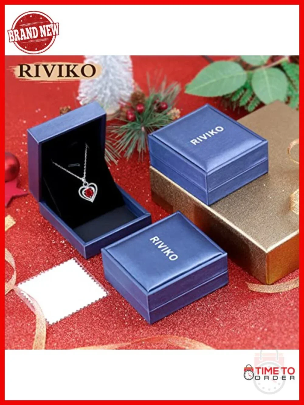 925 Sterling Silver Birthstone Pendant Necklace for Women Double Heart Zirconia